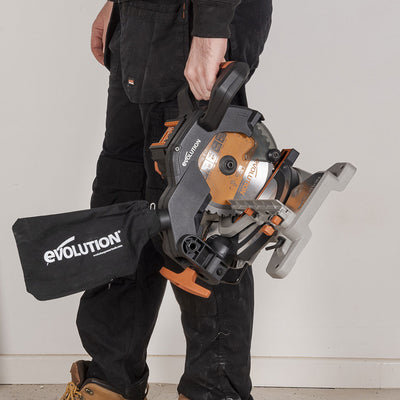 Akumulatorowa piła ukośnica Evolution R185CMS-Li 18V EXT Li-Ion 185 mm z wielomateriałową tarczą TCT
