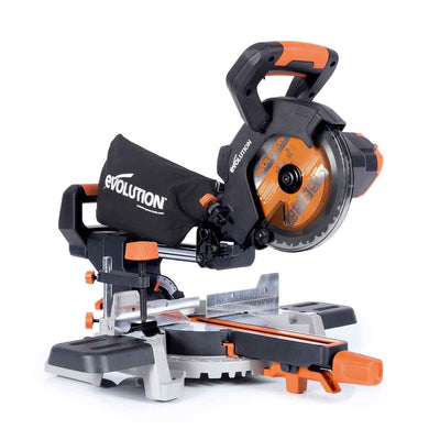 Akumulatorowa piła ukośnica Evolution R185SMS-Li 18V EXT Li-Ion 185 mm z wielomateriałową tarczą TCT